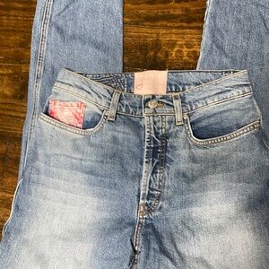 Revice Denim Womens 28 Heart Patch High Waisted ankle jeans Vintage inspired